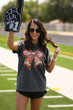 Faux Glitter Bow Football Tee