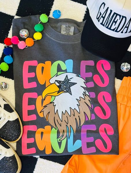 Eagles Neon Mascot Tee