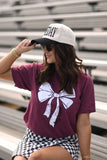 **SALE** RTS Maroon Game Day Bow Tee