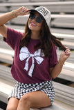 **SALE** RTS Maroon Game Day Bow Tee