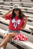 RTS Red Game Day Bow Tee