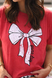 RTS Red Game Day Bow Tee