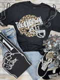Leopard Helmet with Glitter Touchdown Tee
