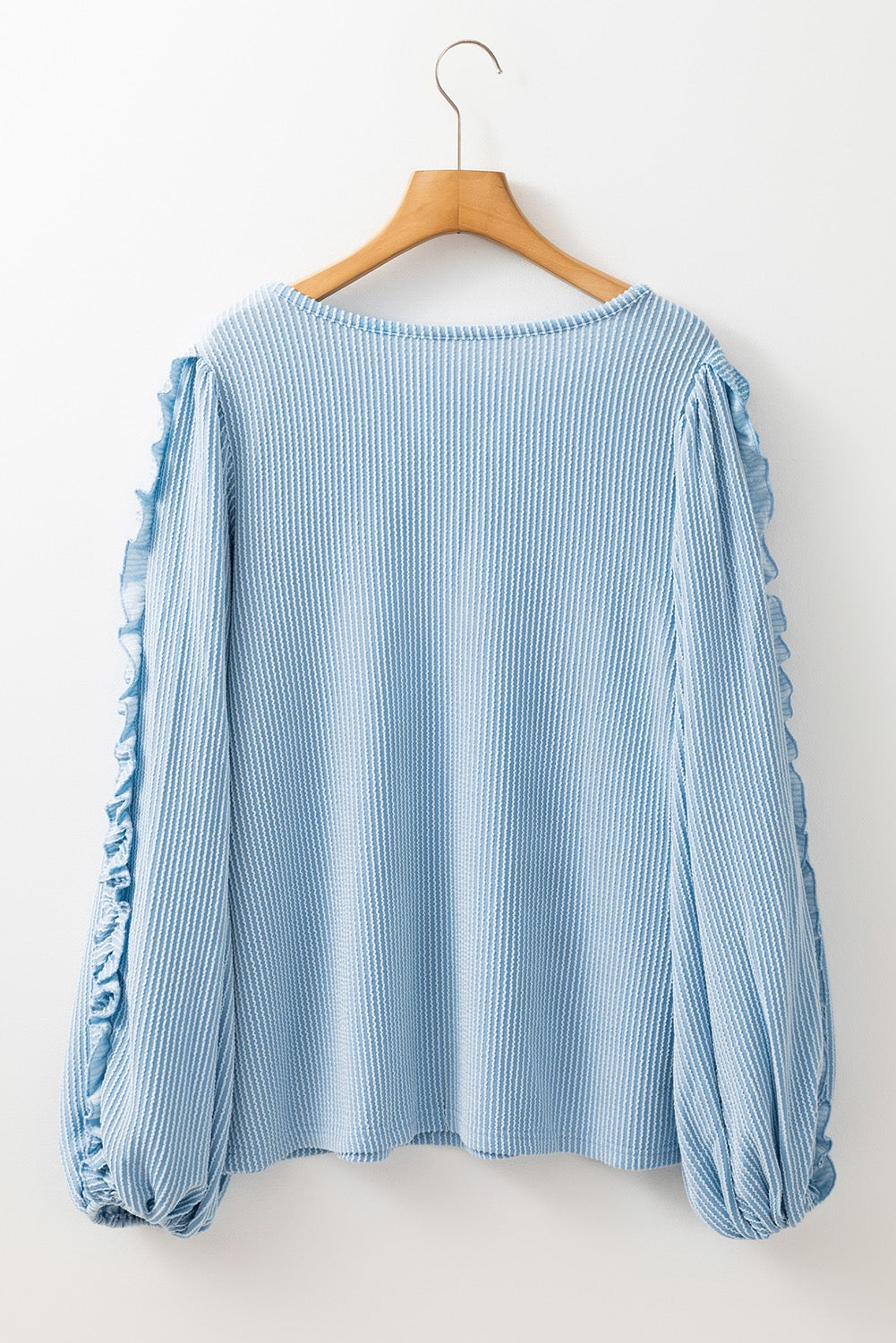 Blue Frilly Blouse December.